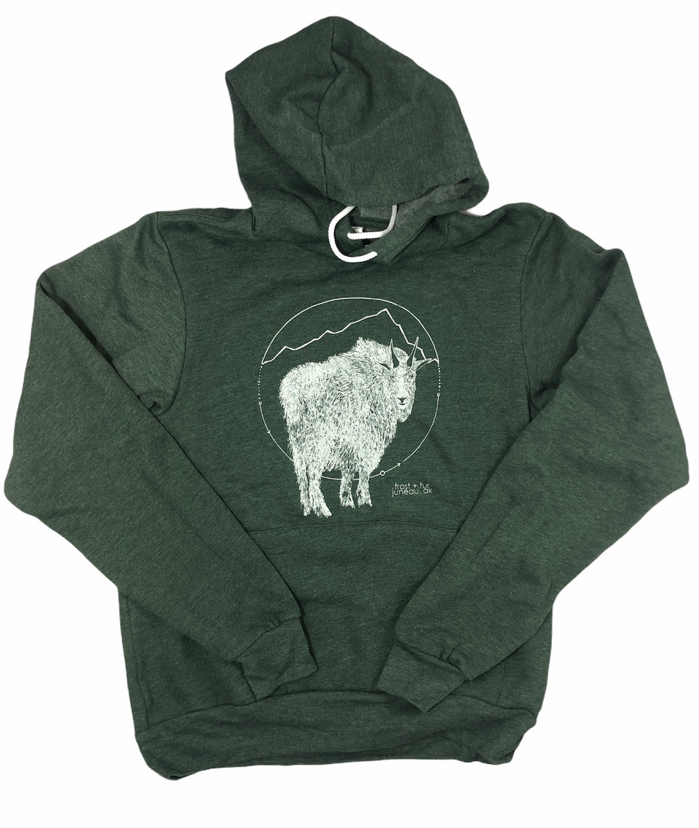 Mountain Goat Unisex Pullover Hoodie Frost and Fur