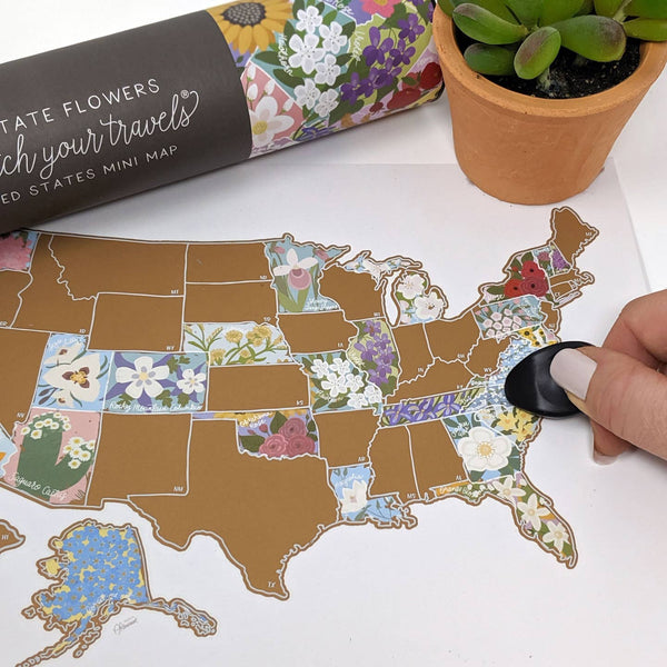 State Flowers Scratch Your Travel Map