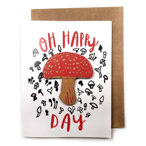 Oh Happy Day Mushroom Magnet w/ Card