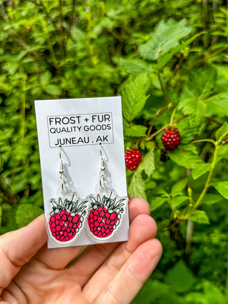 Acrylic Salmonberry Earrings