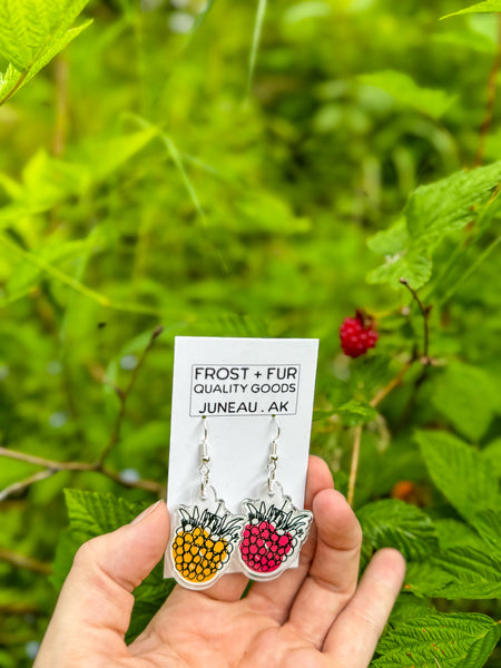 Acrylic Salmonberry Earrings