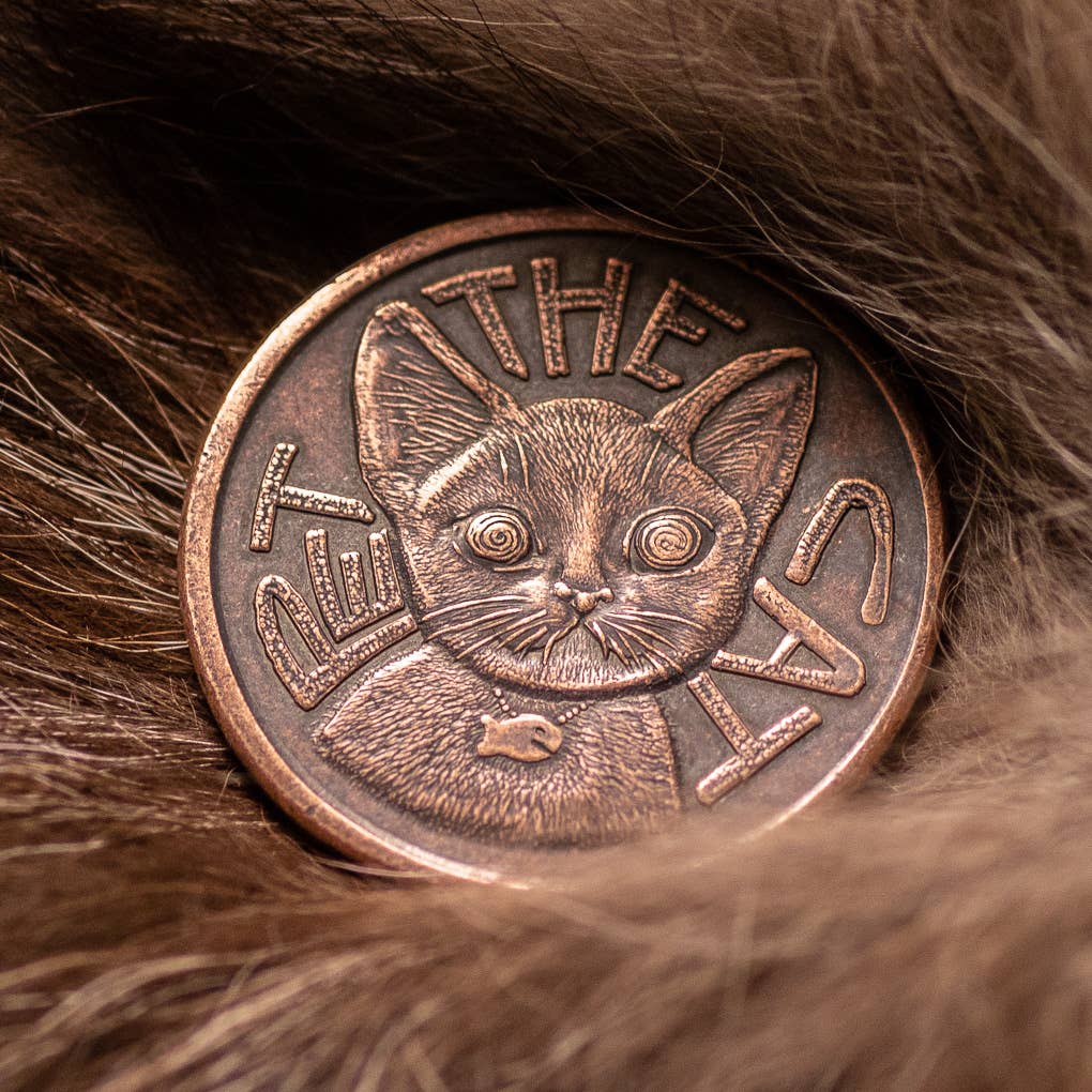 Pet the Cat / Flip Again Copper Decision Maker Coin