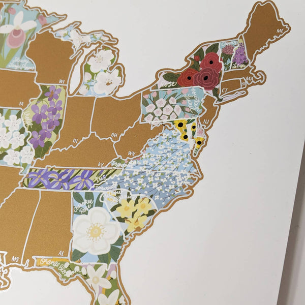 State Flowers Scratch Your Travel Map